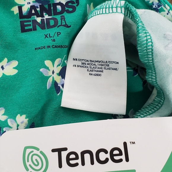 NWT Lands' End Green Floral Casual Dress - Picture 10 of 10